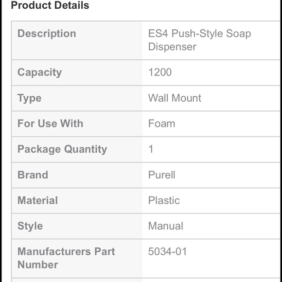 NIB Purcell Push Style Soap Dispenser- DOES NOT INCLUDE SOAP made in the USA - Picture 4 of 8